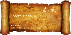 Loosz Arnold névjegykártya